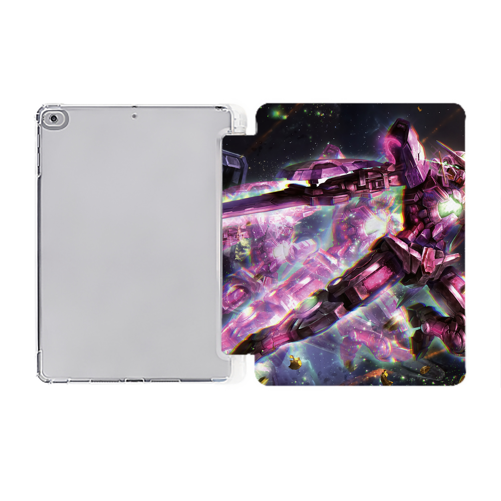 （画像用） 機動戦士ガンダム Mobile Suit Gundam IPad ケース ペン収納付き 三つ折りスタンド PUレザー×シリコン 対応機種9.5/10.5/10.9インチ